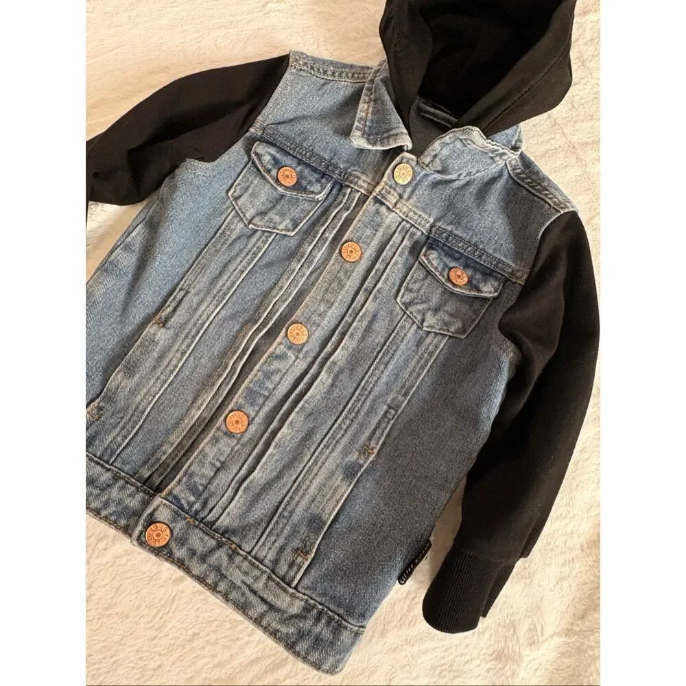 Little Bipsy Hooded Denim Jacket Size 2T 3T